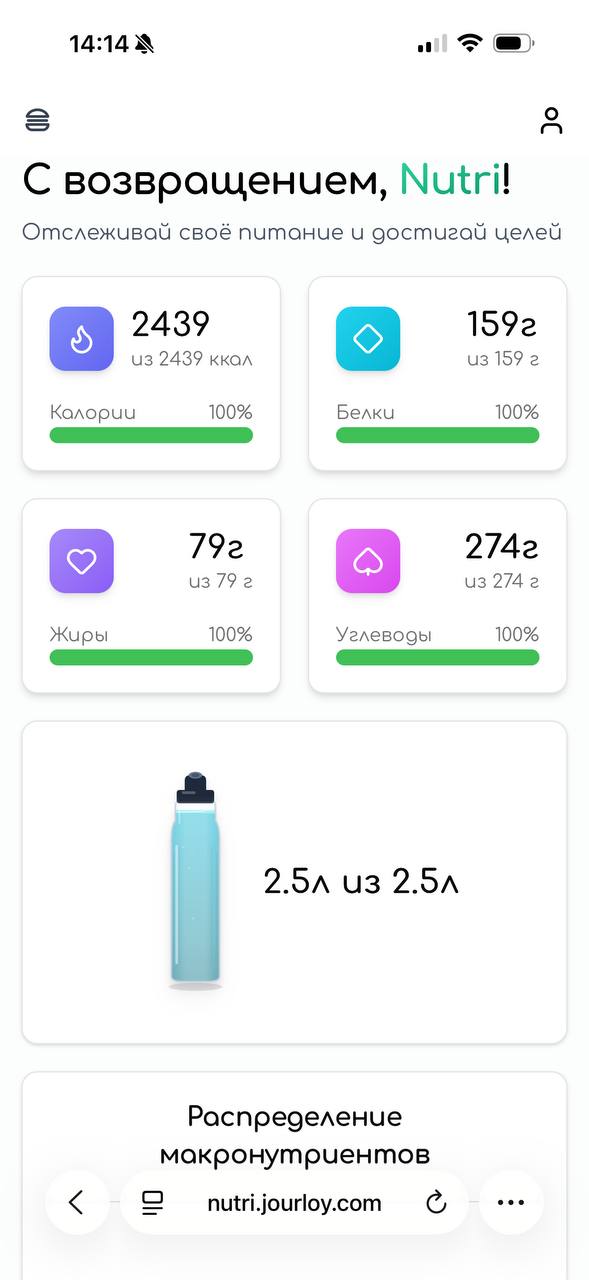 Интерфейс Nutri02